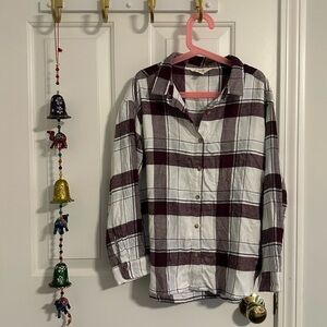 Bixby Nomad- Girls Flannel Tunic Button Down Long Sleeve Top size 8